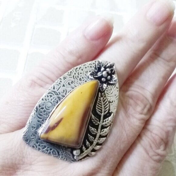 Unique + Distinctive Mookaite Ring Sz 8.75 - Celebrate Mother Earth Gaia Nature - Picture 4 of 10
